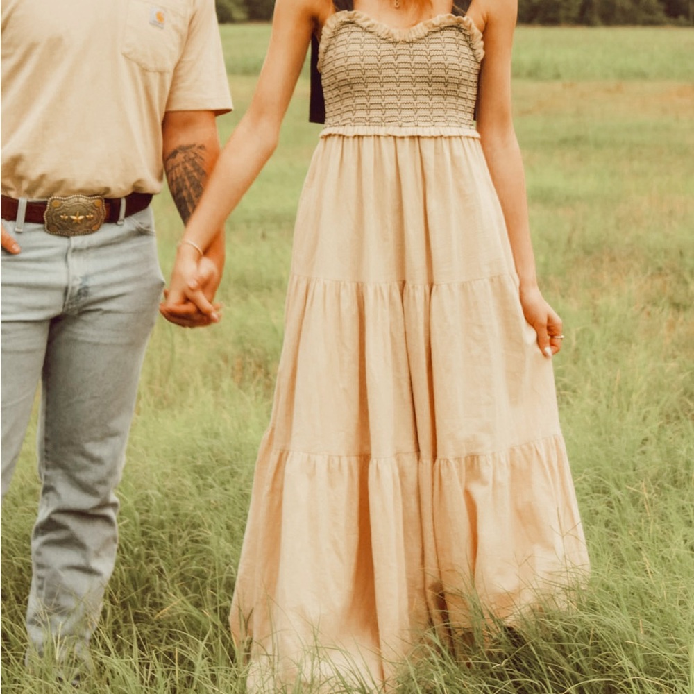 Lizard Thicket Beige Maxi Dress
